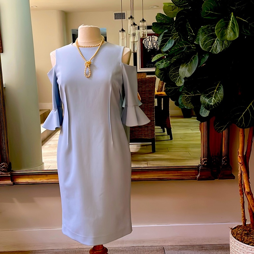 Teri Jon Ice Blue Cocktail Dress Size 8